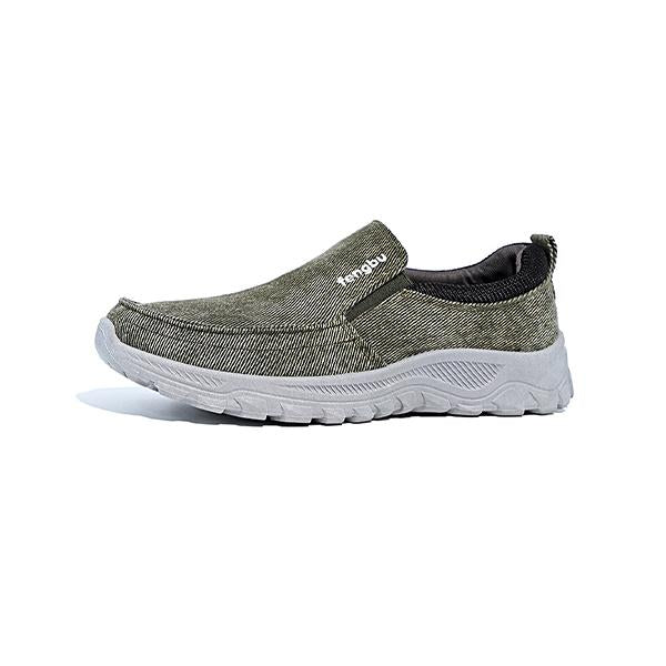 MEN'S DISTRESSED SLIP-ON ELASTIC CANVAS SHOES 76195979S