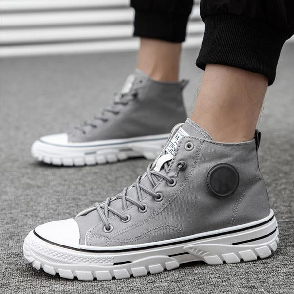 MEN'S CASUAL LACE-UP HIGH-TOP CANVAS SHOES 34909320S