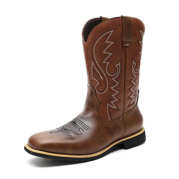 MEN'S RETRO SQUARE TOE WESTERN COWBOY BOOTS 54648564YL