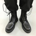 MEN'S WARM LINED FAUX FUR BLACK CASUAL LACE UP BOOTS 76991650YL