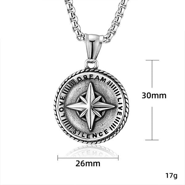 MEN'S FASHION COMPASS ROUND NECKLACE 34005551S