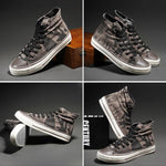 MEN'S CLASSIC LACE-UP RETRO CAMOUFLAGE CANVAS SHOES 61198095S