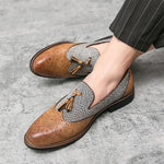 MEN'S RETRO BUSINESS BROGUE TASSEL DRESS SHOES 19327979S