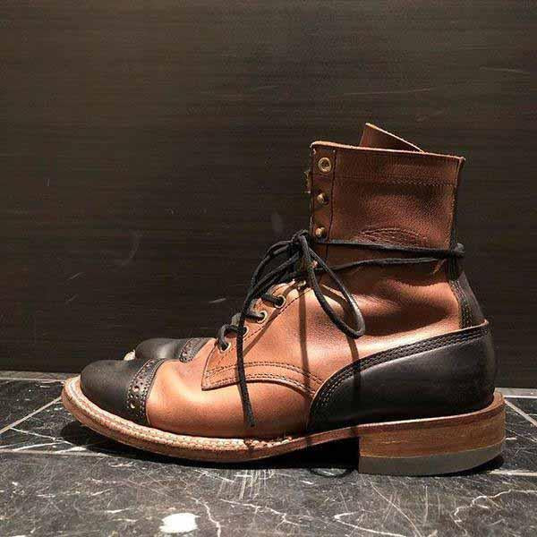 MEN'S COLOR BLOCKED CASUAL LACE UP BOOTS 84161824YL