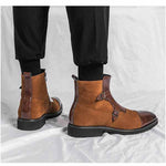 MEN'S RETRO CASUAL BUCKLE CHELSEA BOOTS 13359135YL