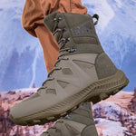 MEN'S GREEN LACE UP OUTDOOR HIKING BOOTS 91678971YL