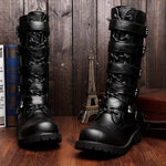 MEN'S VINTAGE MULTI-LAYERED BELT BUCKLE BIKER BOOTS 32288908S