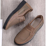 MEN'S FABRIC PERFORATED BREATHABLE ROUND TOE CASUAL SHOES 53120958YL