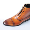 MEN'S FASHION SIDE ZIPPER BROGUE VINTAGE ANKLE BOOTS 16752214S