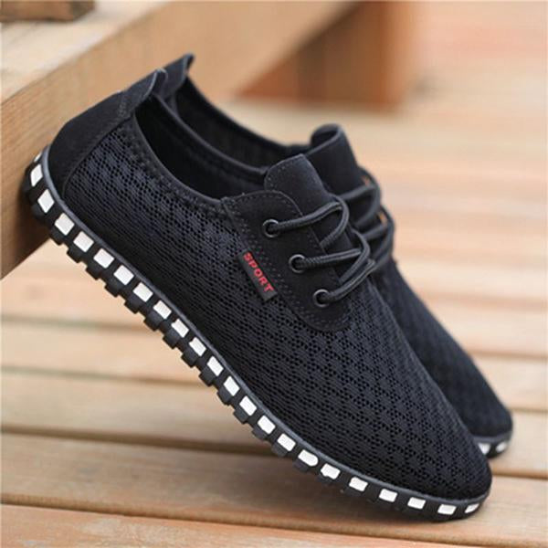 MEN'S LACE-UP MESH CONTRAST COLOR CASUAL SHOES 51544455S