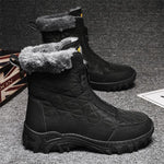 MEN'S WARM LINED COMFORTABLE FAUX FUR FRONT ZIPPER SNOW BOOTS 77673110YL