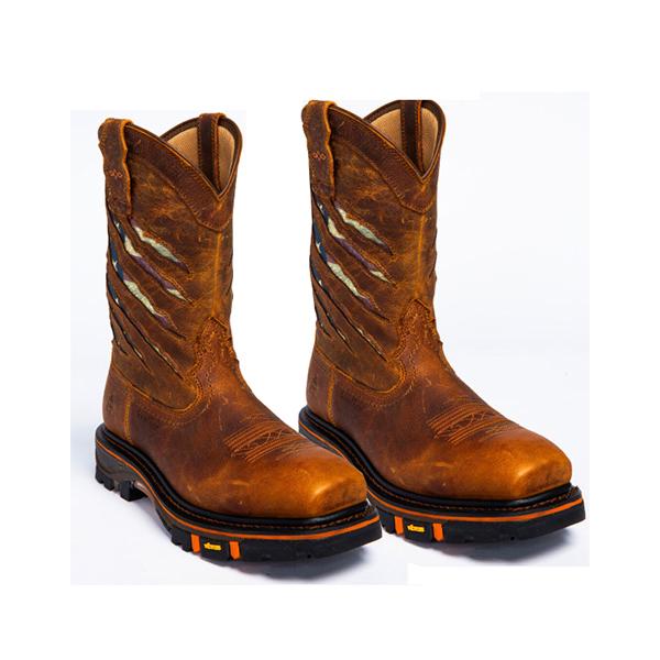 MEN'S SQUARE HEADED RETRO LEATHER BOOTS 83826550YL