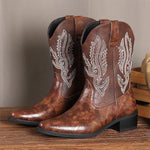 MEN'S RETRO POINTED EMBROIDERED COWBOY BOOTS 50354903YL