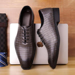 MEN'S STYLISH BUSINESS STONE PATTERN DRESS SHOES 48518761S