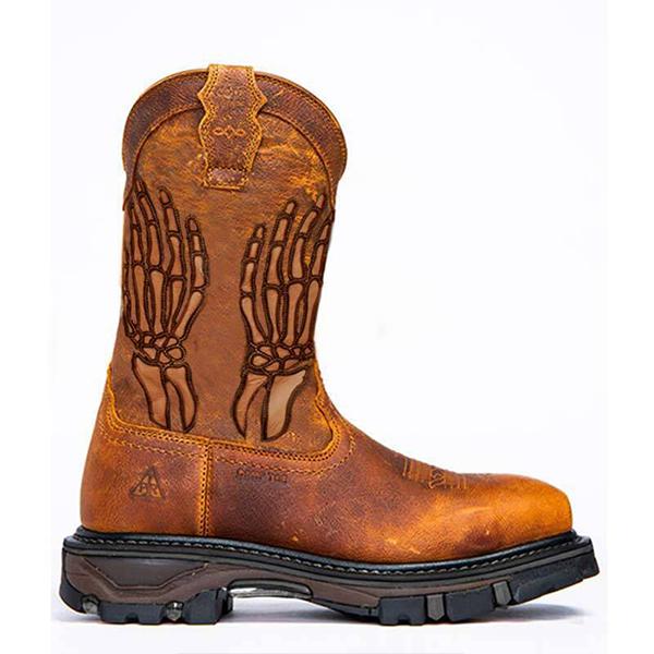 MEN'S HALLOWEEN SKULL SQUARE TOE WESTERN BOOTS 09262457S