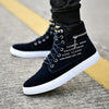 MEN'S CASUAL LETTER HIGH TOP CANVAS SHOES 34738690S