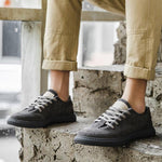 MEN'S CASUAL FROSTED SUEDE LACE-UP SNEAKERS 40179774S