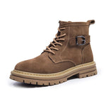 MEN'S CASUAL HIGH TOP BELT BUCKLE WORK STYLE BOOTS 13394954S