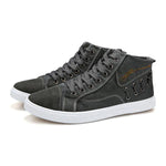 MEN'S RETRO CASUAL HIGH-TOP LACE-UP CANVAS SHOES 53276240S