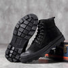 MEN'S RETRO BLACK CASUAL LACE-UP WORK ANKLE BOOTS 55601960S