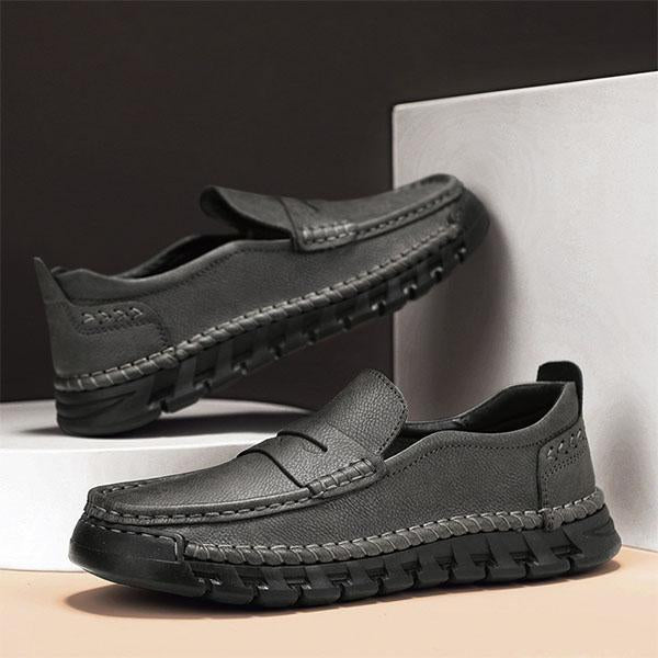 MEN'S HANDMADE STITCHING CASUAL LEATHER LOAFERS 87423750YL