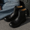 MEN'S SOLID COLOR CASUAL LACE UP LEATHER BOOTS 62059066YL