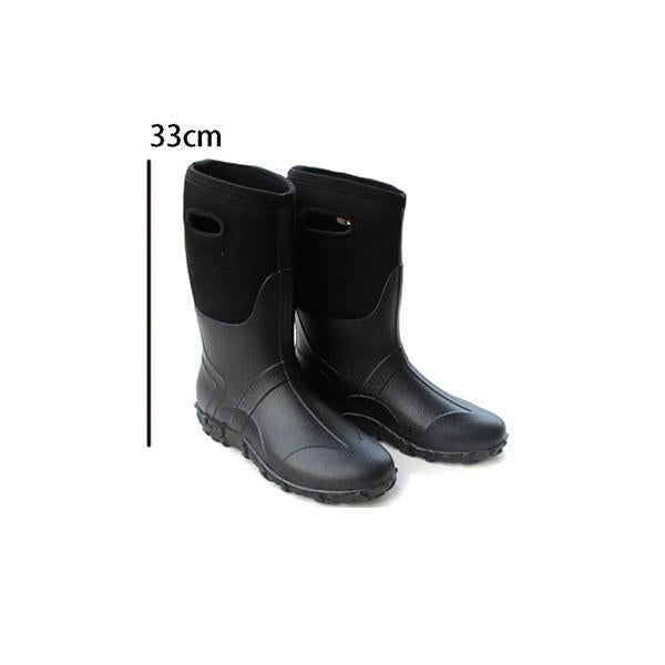 MEN'S RAIN BOOTS BLACK WATERPROOF MID CALF LIGHTWEIGHT BOOTIES FASHION OUT WORK COMFORTABLE GARDEN SHOES 46129247YL