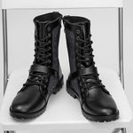 MEN'S STYLISH BELT BUCKLE CASUAL LACE-UP BOOTS 39993332S