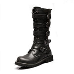 MEN'S VINTAGE MULTI-LAYERED BELT BUCKLE BIKER BOOTS 32288908S