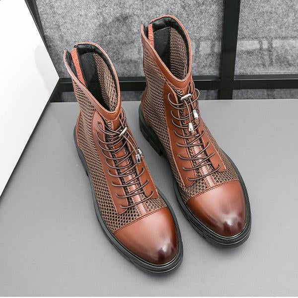 MEN'S UNIQUE BREATHABLE DESIGN LACE UP BOOTS 02790544YL