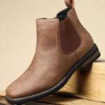 MEN'S CASUAL RETRO SLIP-ON ANKLE WESTERN BOOTS 63231438S