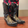 MEN'S RETRO SNAKE PRINT GOLD SPLICED COWBOY BOOTS 01703713S