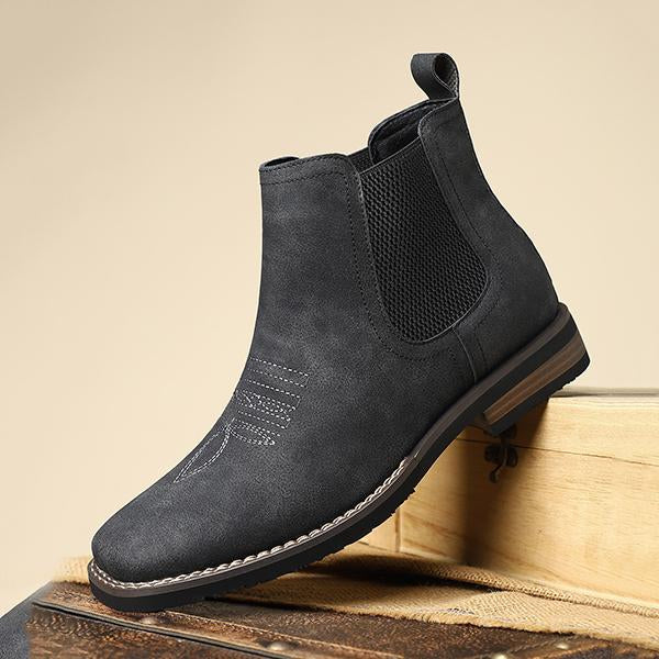 MEN'S CASUAL RETRO SLIP-ON ANKLE WESTERN BOOTS 63231438S