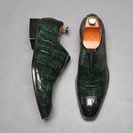 MEN'S CROCODILE PATTERN VINTAGE SLIP-ON DRESS SHOES 20799054S