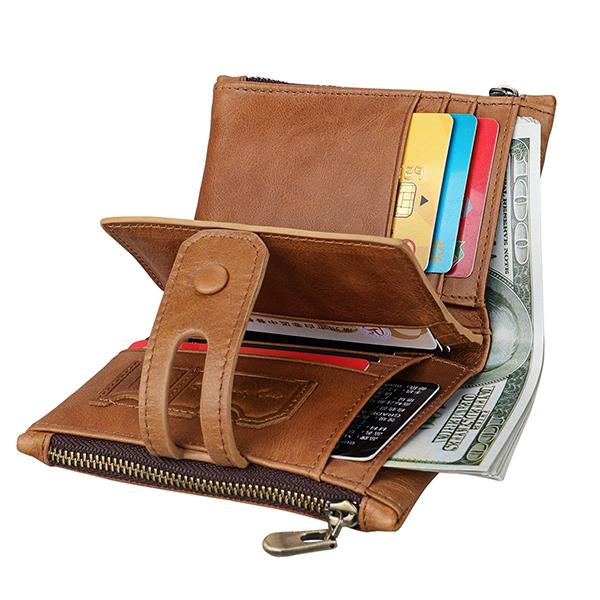 ANTI-THEFT ZIPPER RETRO CASUAL WALLET 94446781S