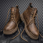 MEN'S HIGH TOP RETRO MOTORCYCLE LEATHER BOOTS 44723860YL