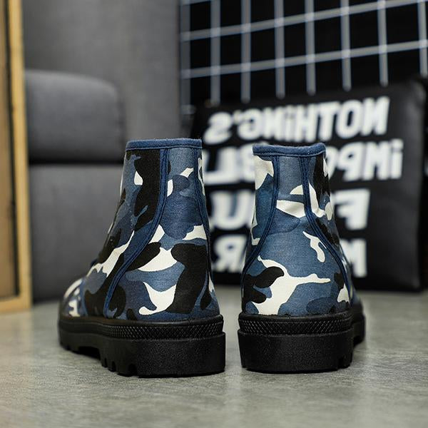 MEN'S CASUAL HIGH TOP LACE-UP CAMOUFLAGE CANVAS BOOTS 05293539S