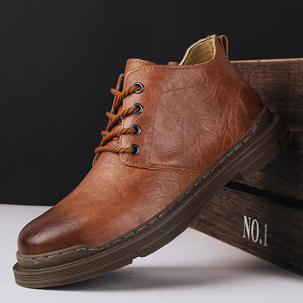 MEN'S CASUAL LACE-UP BUSINESS LEATHER SHOES 95098761S