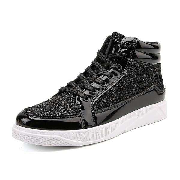 MEN'S STYLISH CASUAL SHINY HIGH-TOP SNEAKERS 59243087S