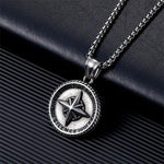 MEN'S FASHION COMPASS ROUND NECKLACE 34005551S