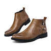 MEN'S RETRO PERSONALIZED ZIPPER BUCKLE DESIGN SHORT BOOTS 65806167YL