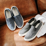 MEN'S DISTRESSED SLIP-ON WASHED CANVAS DECK SHOES 00108473S