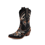 MEN'S POINTED RETRO EMBROIDERED BOOTS 14016538YL