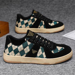 MEN'S FASHIONABLE DIAMOND PLAID CASUAL SNEAKERS 41434303S