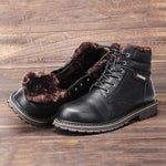 MEN'S CASUAL WARM PLUSH OUTDOOR LACE UP BOOTS 89915640S