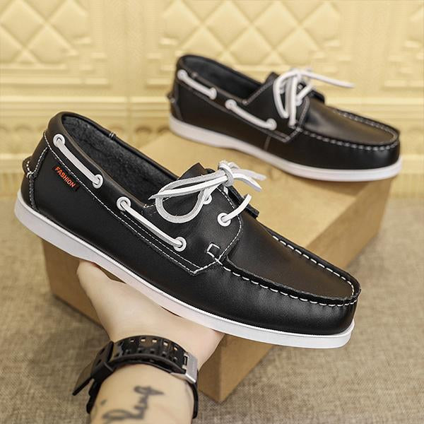 MEN'S CASUAL LACE-UP CONTRAST COLOR BOAT SHOES 65161175S