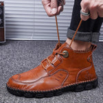 MEN'S LACE-UP HANDMADE FLAT CASUAL SHOES 30114969S