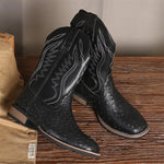 MEN'S RETRO WESTERN EMBROIDERED COWBOY BOOTS 08752188YL