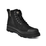 MEN'S RETRO BLACK CASUAL LACE-UP WORK ANKLE BOOTS 55601960S