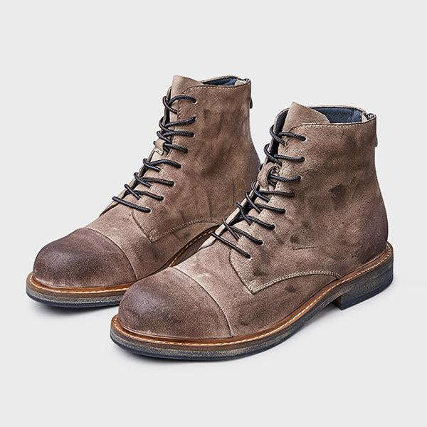 MEN'S RETRO CASUAL ROUND TOE LACE-UP BOOTS 62904948S